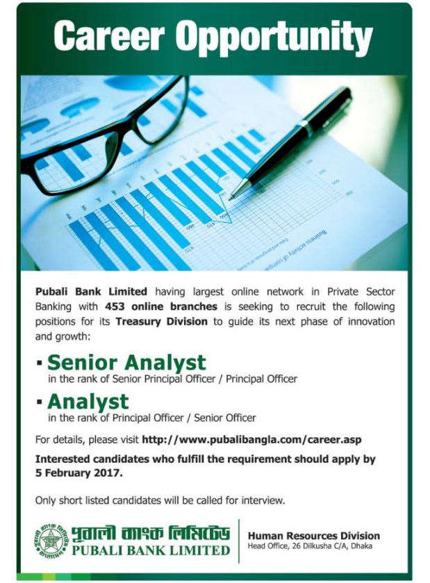 Pubali Bank Limited Job Circular On January 2017