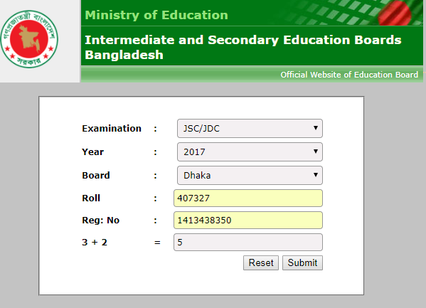 JSC Result 2017 Education Board Result Bangladesh www.educationboardresults.gov.bd