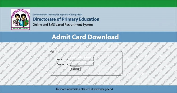 Primary Admit Card 2019