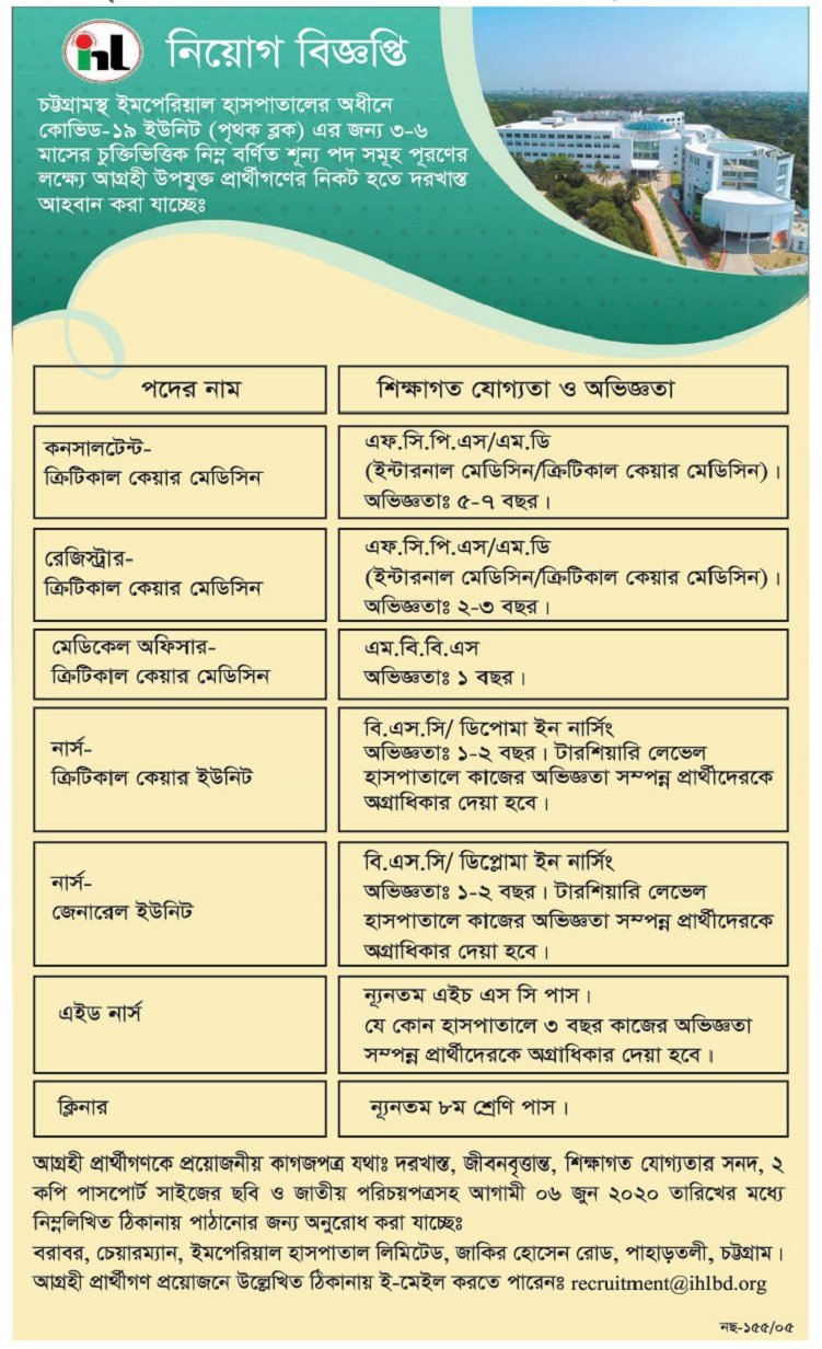 Imperial Hospital Limited Job Circular 2020 Chakri Info
